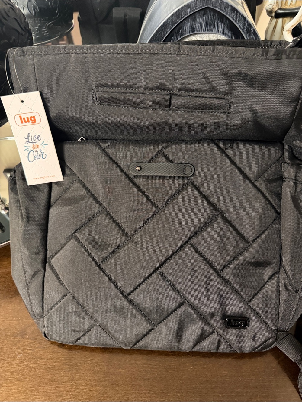 lug Black Quilted Tote Bag